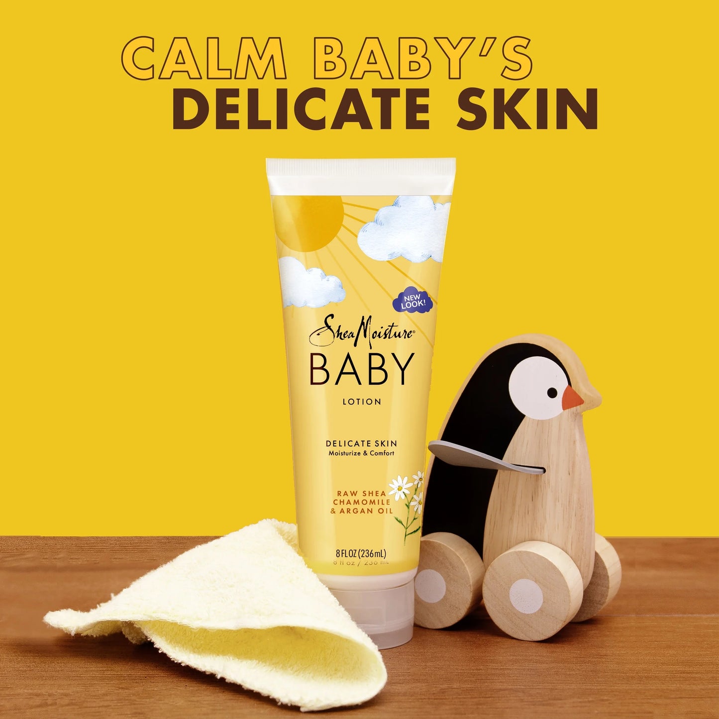 Moisturizing Baby Lotion for Dry Skin Raw Shea Chamomile & Argan Oil, 8 Oz