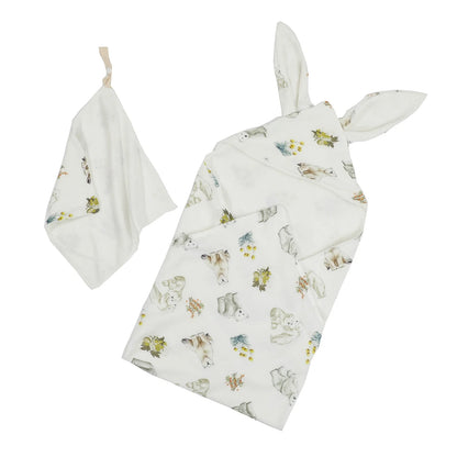 Bath Towel Set with Rabbit Ears for Newborn, Babie, Toddler, Infant - Absorbent Large Baby Towel