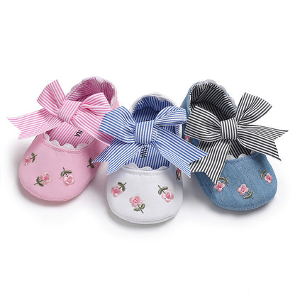 Bowknot Baby Shoes Girl Toddler Anti-Slip Shoe