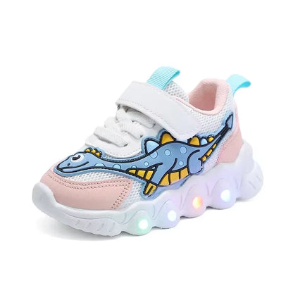 Tennis Shoe LED Children Trainer Cartoon Boy Casual Sneaker for Boy Kid Shoe for Girl Mesh Breathable Shoe Baby Illuminated Shoe