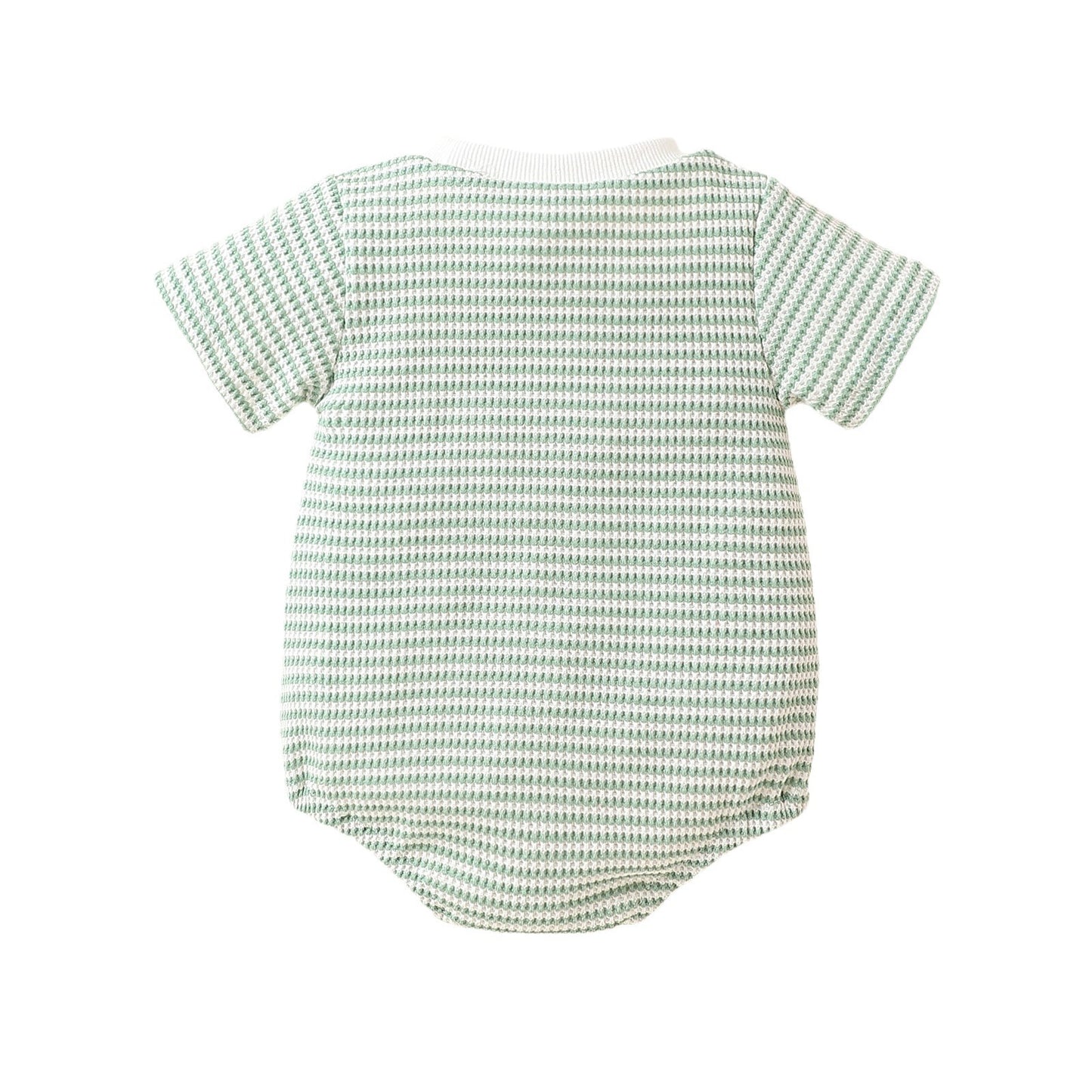 Baby Boys And Girls Striped Cotton Short Sleeve Triangle Rompers