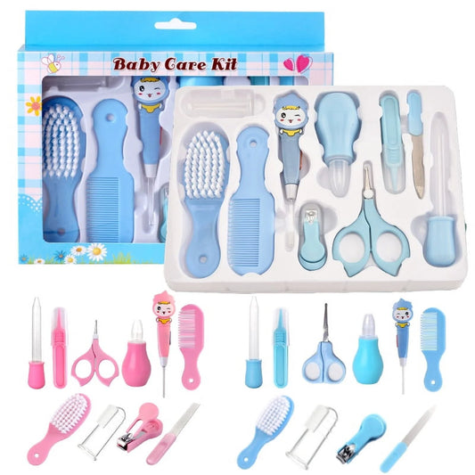 Baby Grooming Kit, Baby Health Care Kit, Newborn Baby Care Accessories, 10PCS Baby Health Care Set Portable Baby Care Kit, Safety Cutter Baby Nail Kit for Nursing Baby Heath (Random Color)