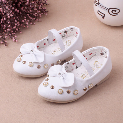 autumn new baby single shoe Korean version of female baby shoes fashion pearl water drill wholesale