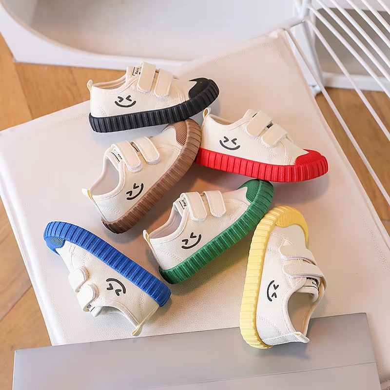 Кроссовки Детские Kids Canvas Shoes Korean Contrast Casual Shoe Spring Soft Soled Students Shoe Baby Girl Shoe Teniszapatos Niña