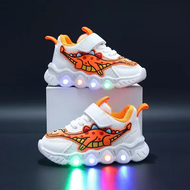 Tennis Shoe LED Children Trainer Cartoon Boy Casual Sneaker for Boy Kid Shoe for Girl Mesh Breathable Shoe Baby Illuminated Shoe