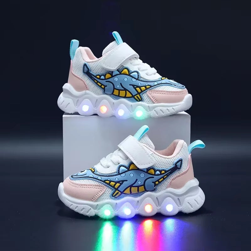 Tennis Shoe LED Children Trainer Cartoon Boy Casual Sneaker for Boy Kid Shoe for Girl Mesh Breathable Shoe Baby Illuminated Shoe